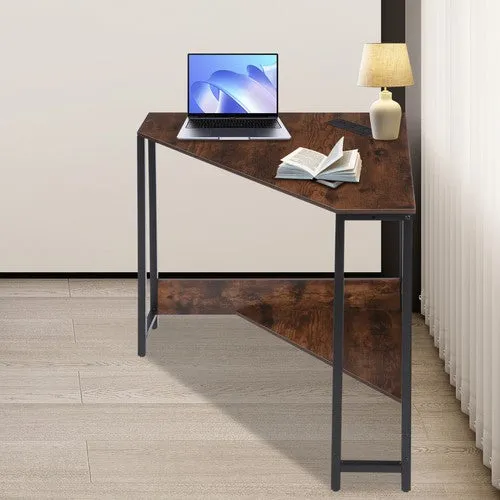 Corner Desk, Small Desk with Outlets, Corner Computer Desk Table for Small Space