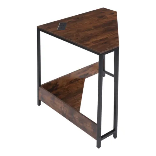 Corner Desk, Small Desk with Outlets, Corner Computer Desk Table for Small Space