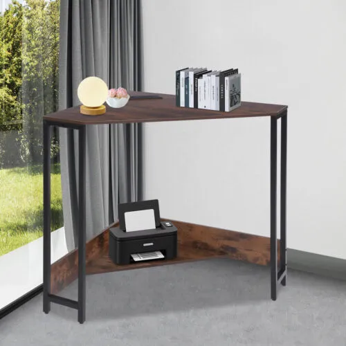 Corner Desk, Small Desk with Outlets, Corner Computer Desk Table for Small Space