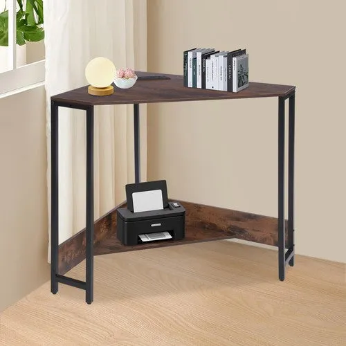 Corner Desk, Small Desk with Outlets, Corner Computer Desk Table for Small Space