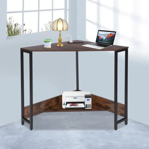 Corner Desk, Small Desk with Outlets, Corner Computer Desk Table for Small Space