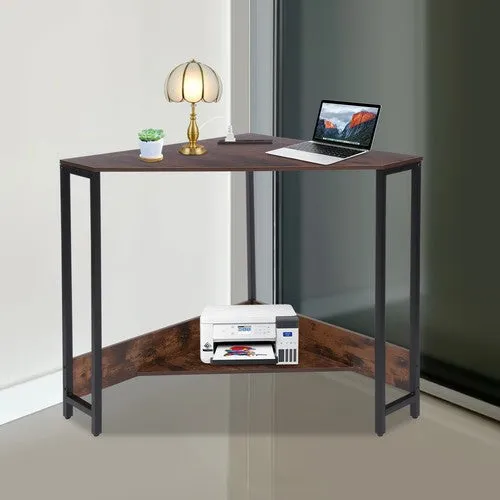 Corner Desk, Small Desk with Outlets, Corner Computer Desk Table for Small Space