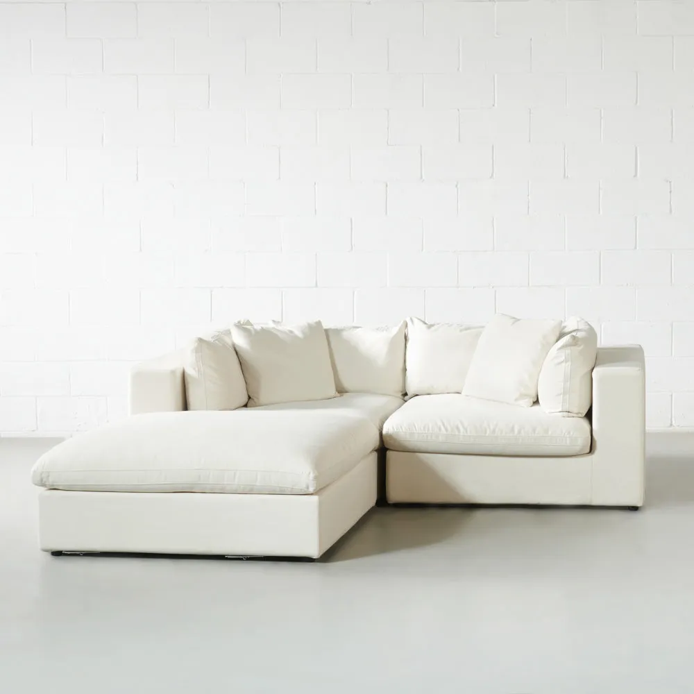 COSMIC - Cream Fabric Modular Sectional (3 piece)