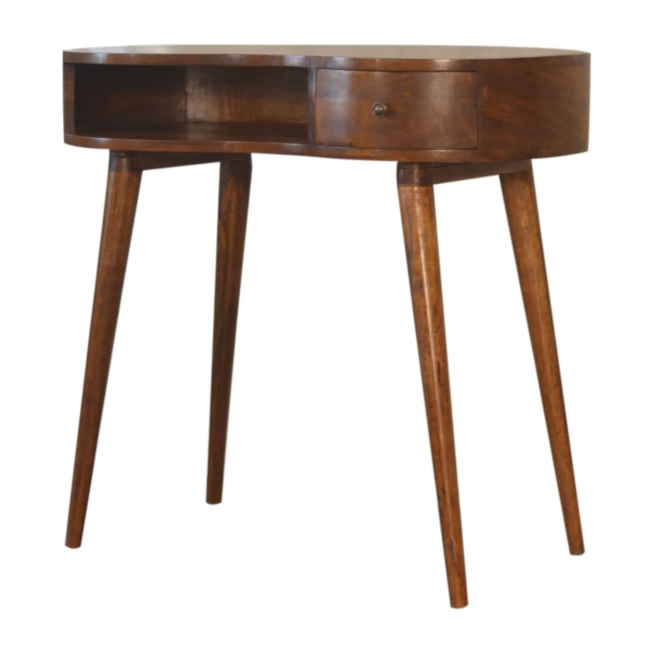 Couch.com Rounded Writing Desk Chestnut, with Storage, Wood Construction, Dark Brown Finish by Couch.com