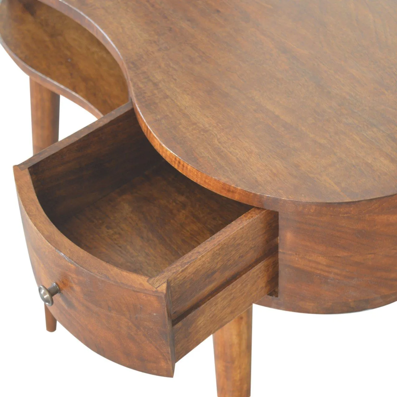 Couch.com Rounded Writing Desk Chestnut, with Storage, Wood Construction, Dark Brown Finish by Couch.com