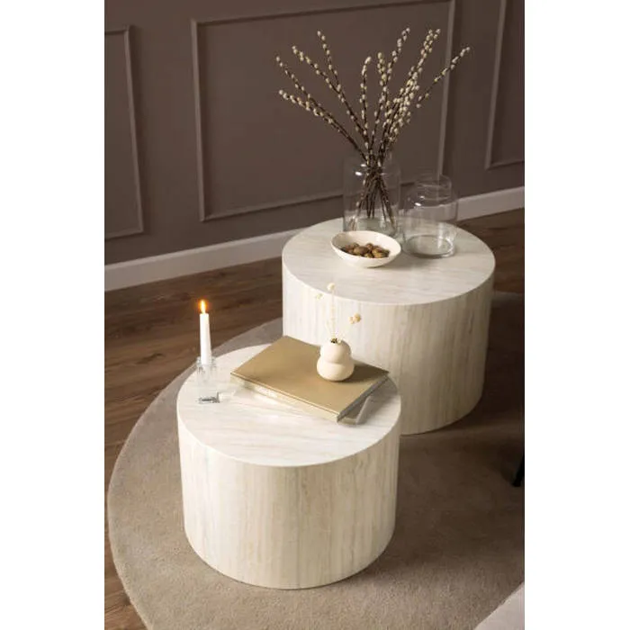 Dice Coffee Tables 2 pce Set - Round