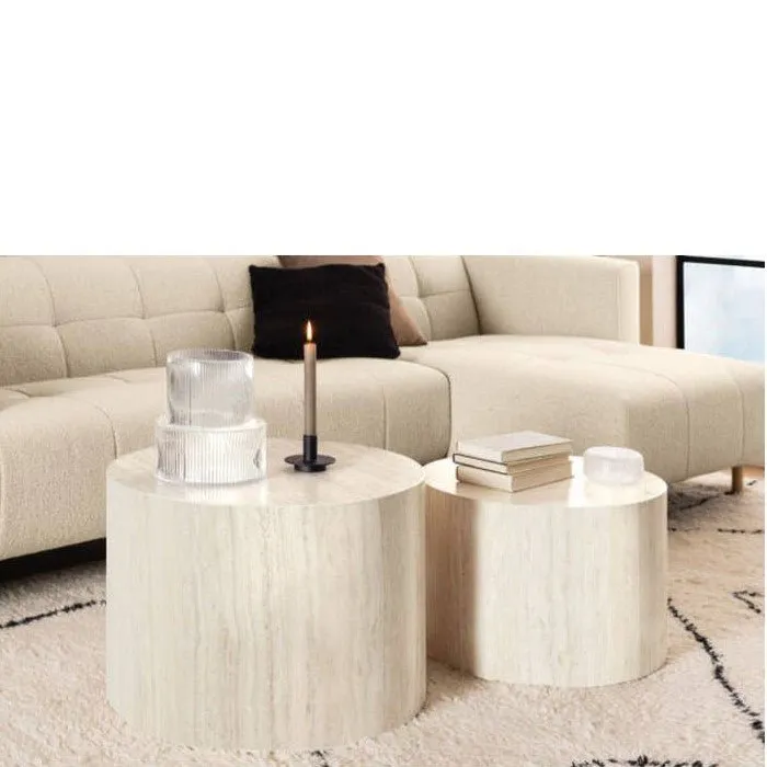 Dice Coffee Tables 2 pce Set - Round