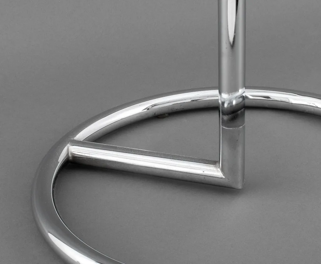 Eileen Gray Style Glass Top End Tables, Pair