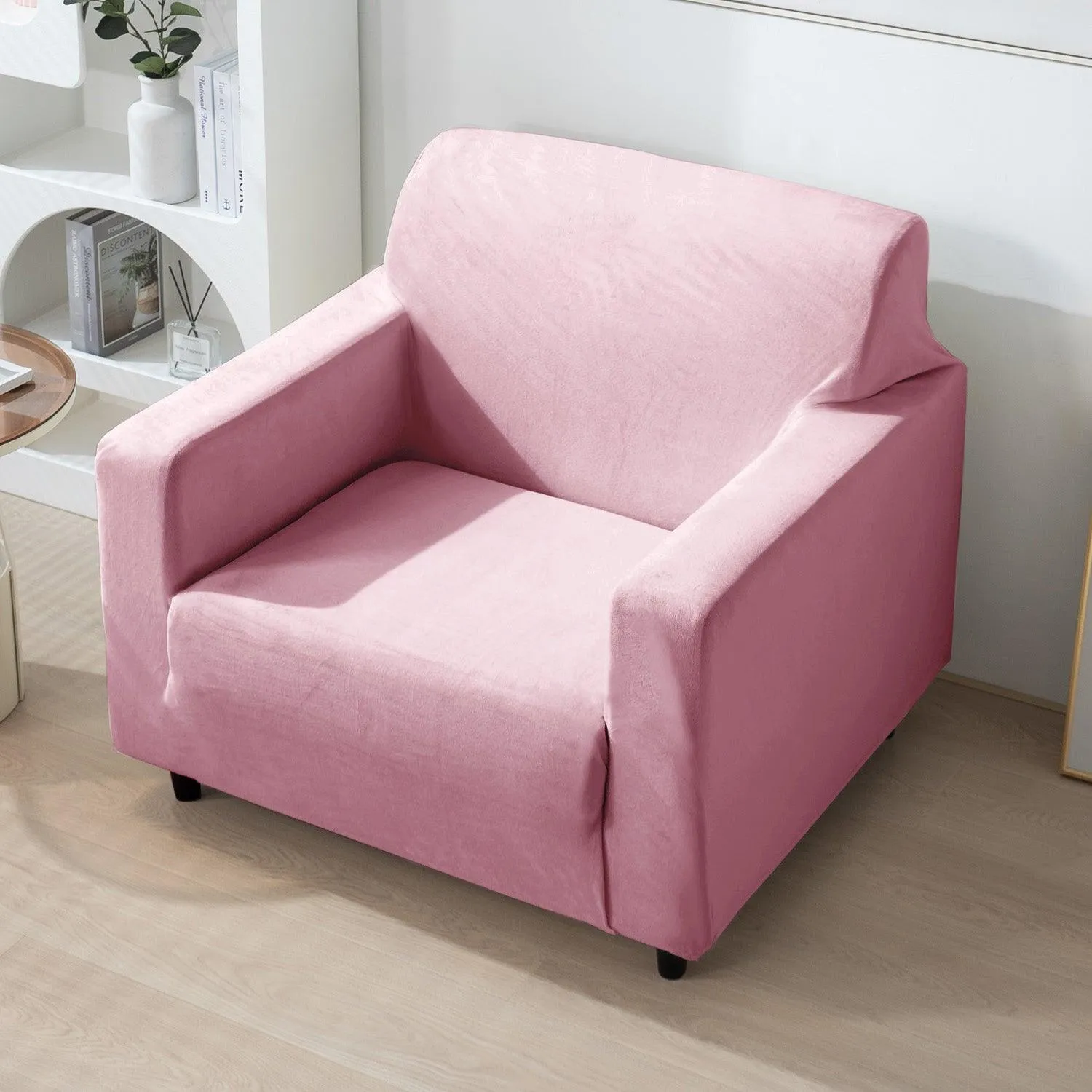 Elastic Stretchable Premium Velvet Sofa Cover, Pink
