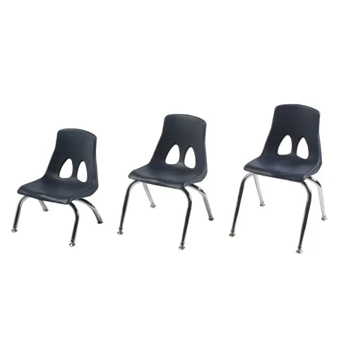 Essential 9 1/2" Navy Chair Chrome Leg