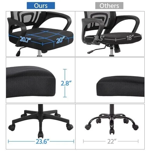 FlexVybe™ Executive Mesh Office Chair: Lumbar Support, Swivel, Adjustable Computer Chair