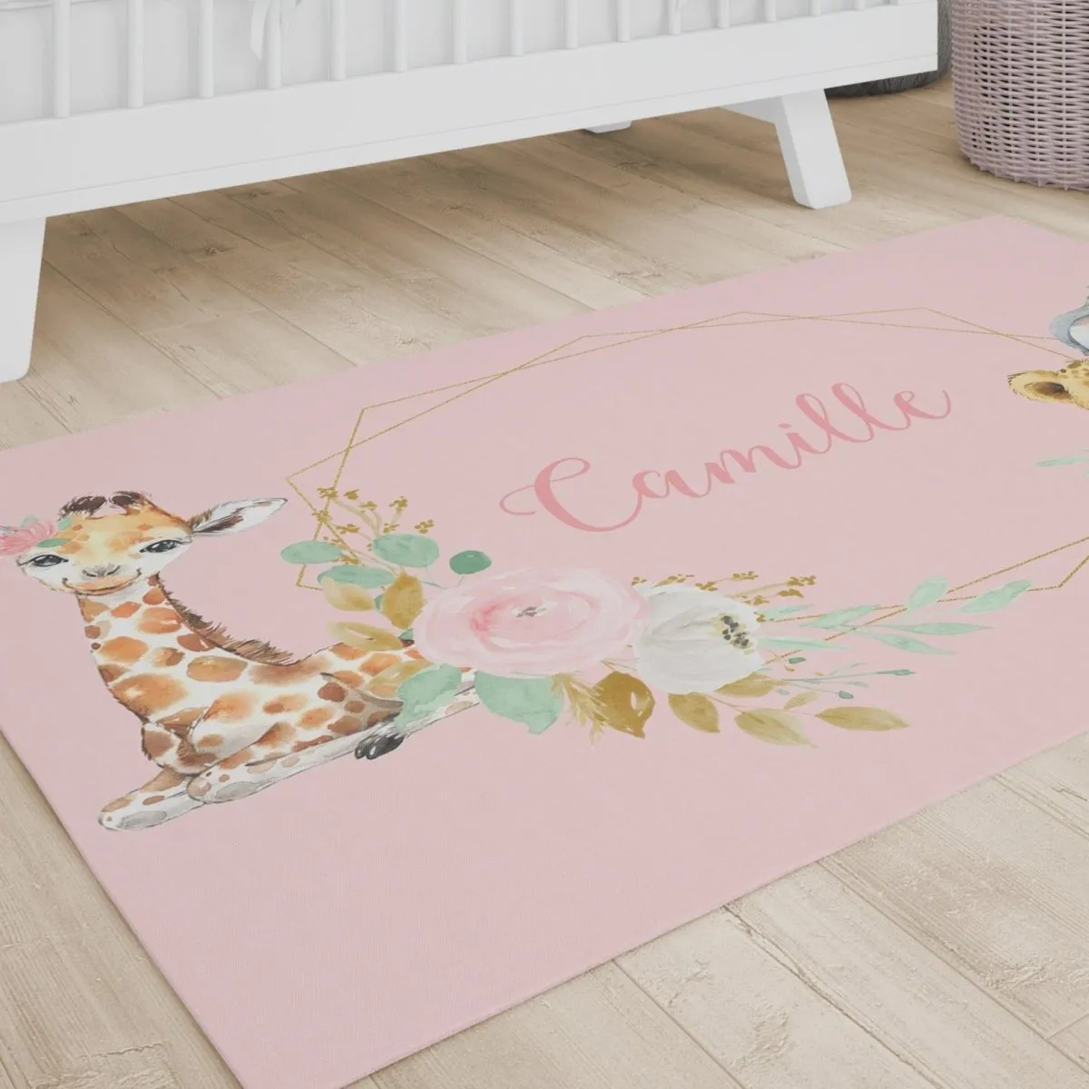 Floral Jungle Personalized Nursery Rug