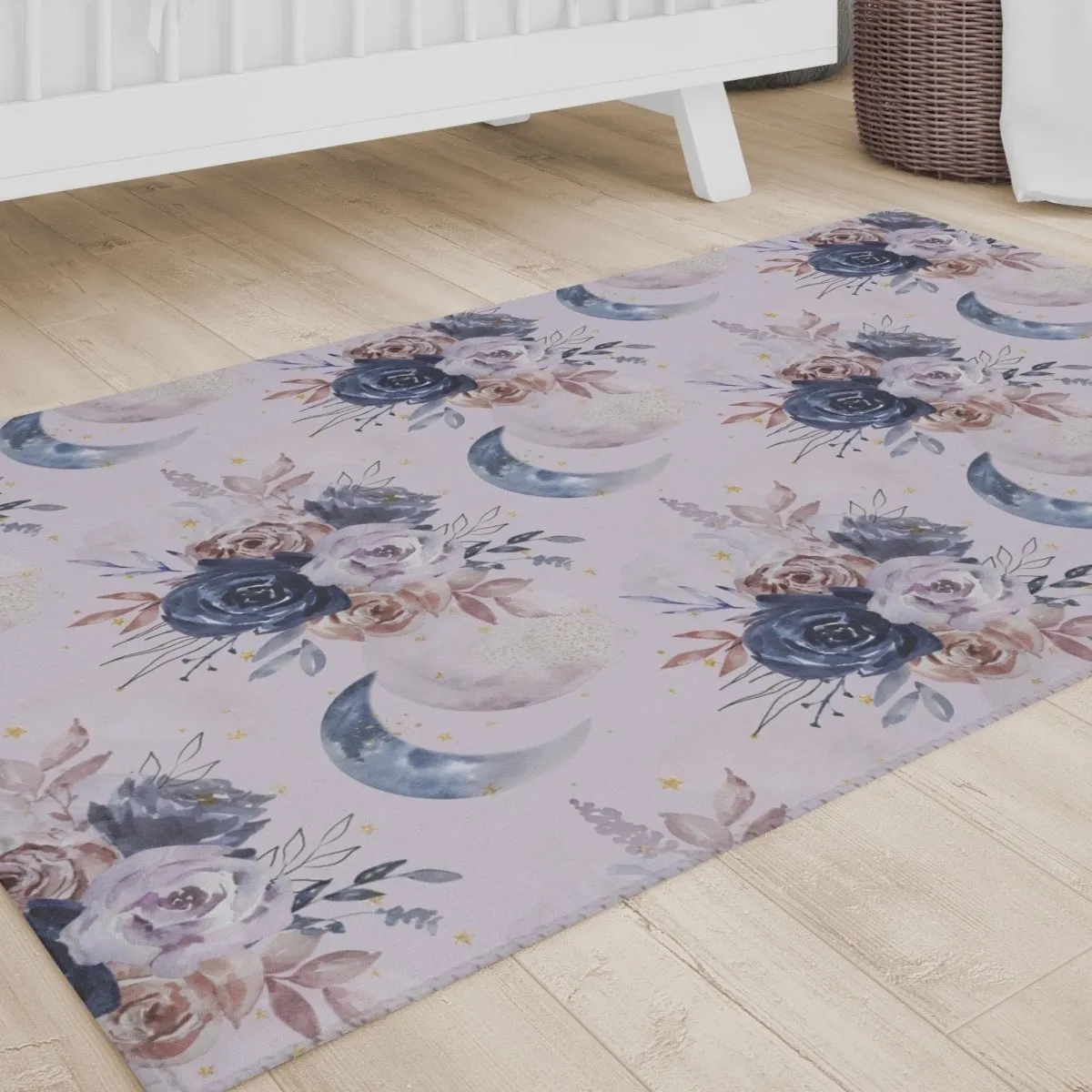 Floral Moon Nursery Rug