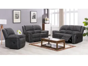 Gloucester Reclining 3 2 1 Sofa Suite in Dark Grey by Annaghmore