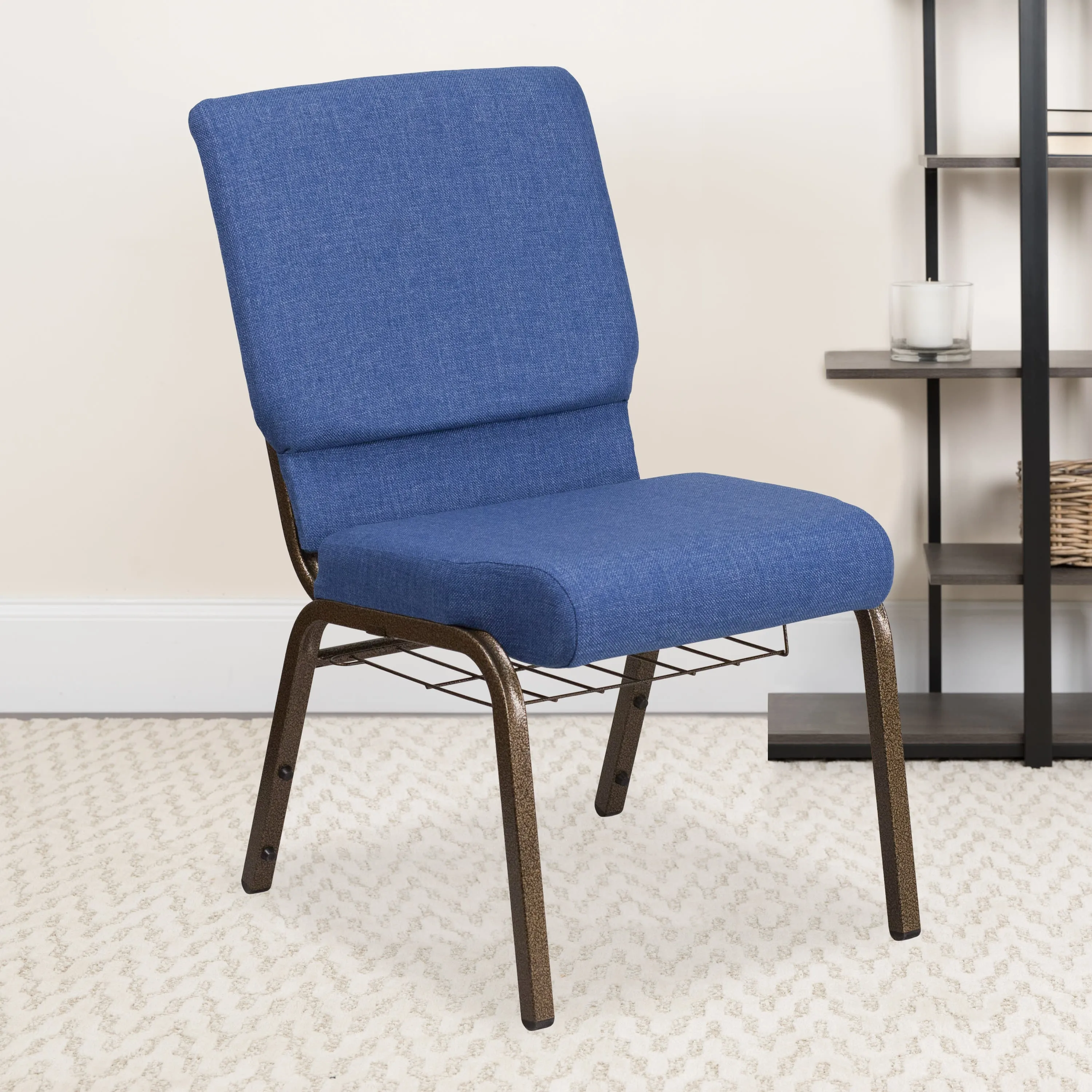 HERCULES Series 18.5''W Church Chair with Book Rack