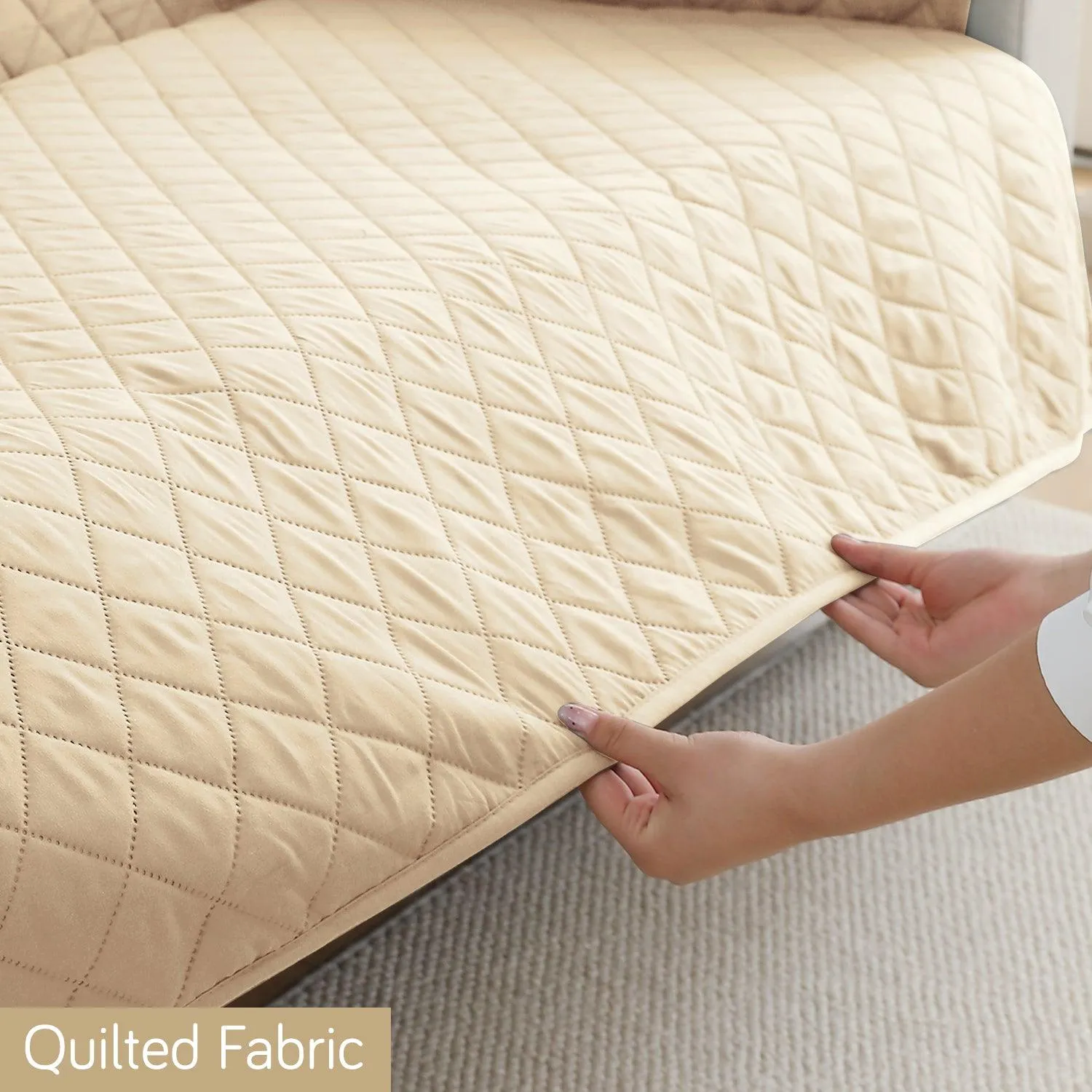 HOKIPO Water Repellent   Waterproof Quick Dry Sofa Seat Mat for 1/2/3 Seater Sofa - Beige