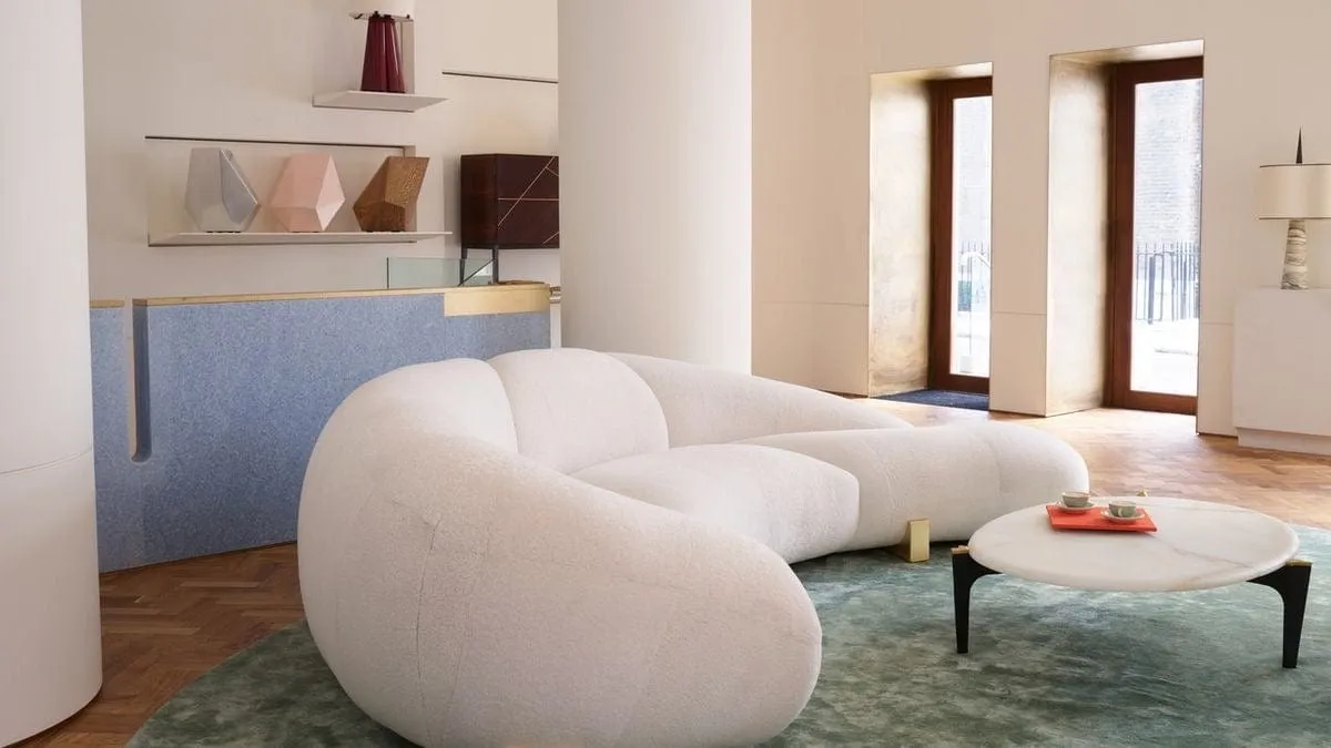 Jones Performance Boucle Curve Sofa