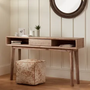 Kalmar Sand Wash Acacia Wood 1 Drawer Console