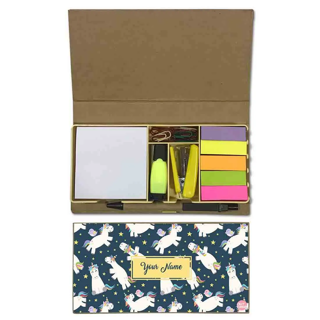 Kids Customized Stationery Kit Desk Organizer - Unicorn