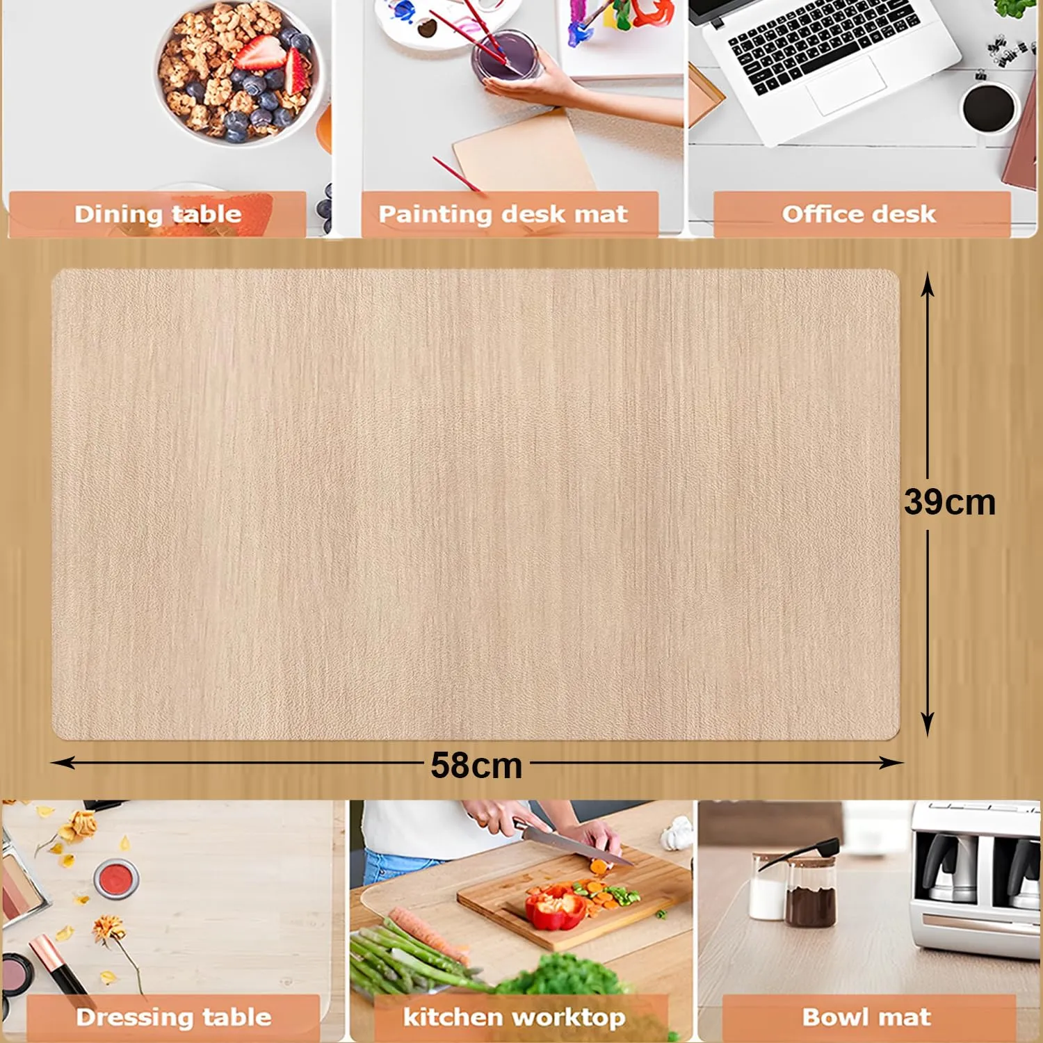 Kuber Industries Desk Sheet | PVC Waterproof Table Sheet | Desk Protector Mat | Office Desk Mat | Versatile Table Mat for Office | Kitchen Slabs | White