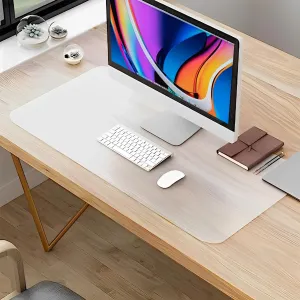 Kuber Industries Desk Sheet | PVC Waterproof Table Sheet | Desk Protector Mat | Office Desk Mat | Versatile Table Mat for Office | Kitchen Slabs | White