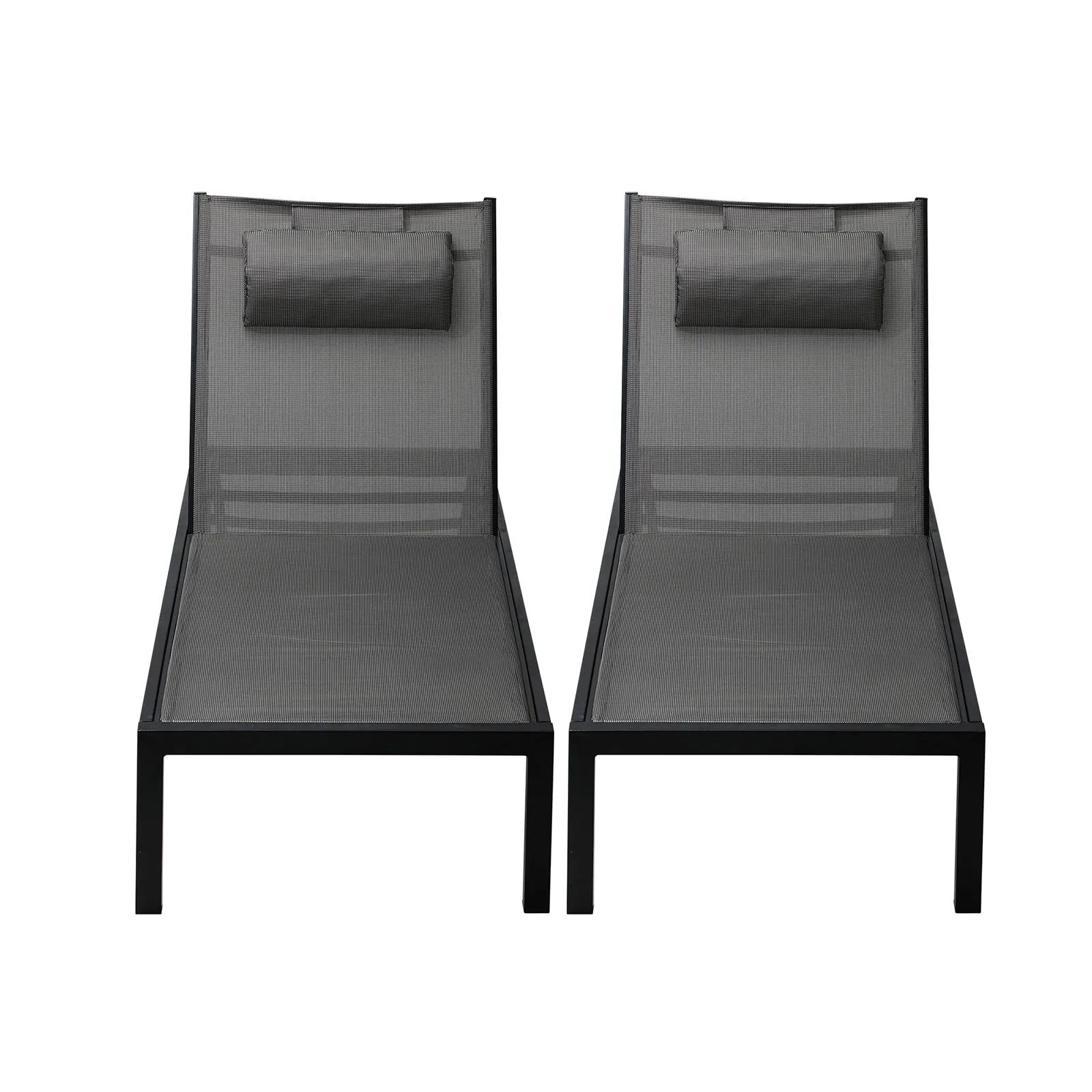 Livsip 2X Outdoor Sun Lounger Aluminium Day Bed Garden Patio Furniture Setting