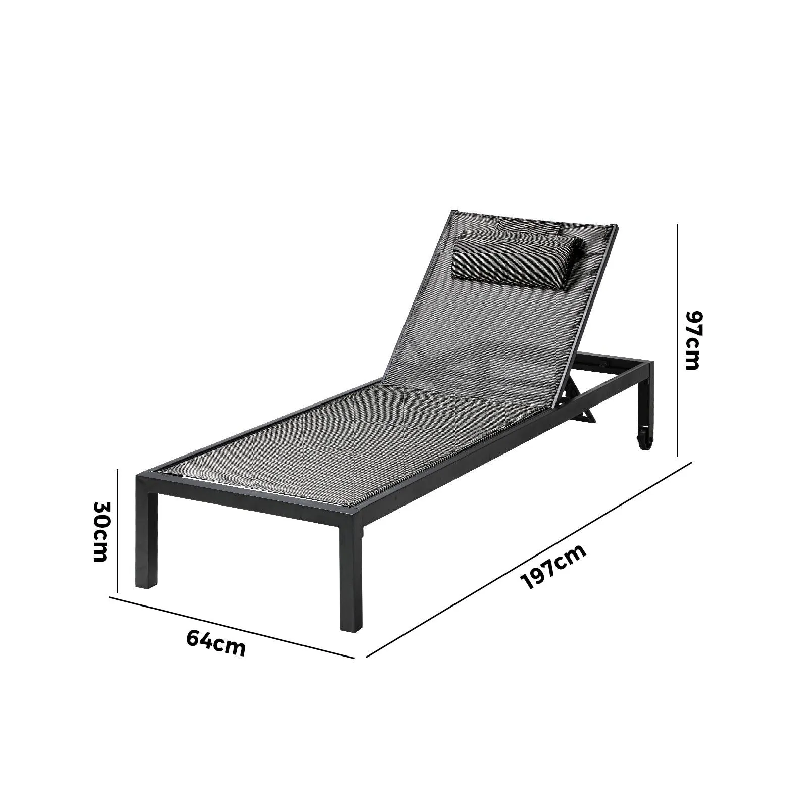 Livsip 2X Outdoor Sun Lounger Aluminium Day Bed Garden Patio Furniture Setting