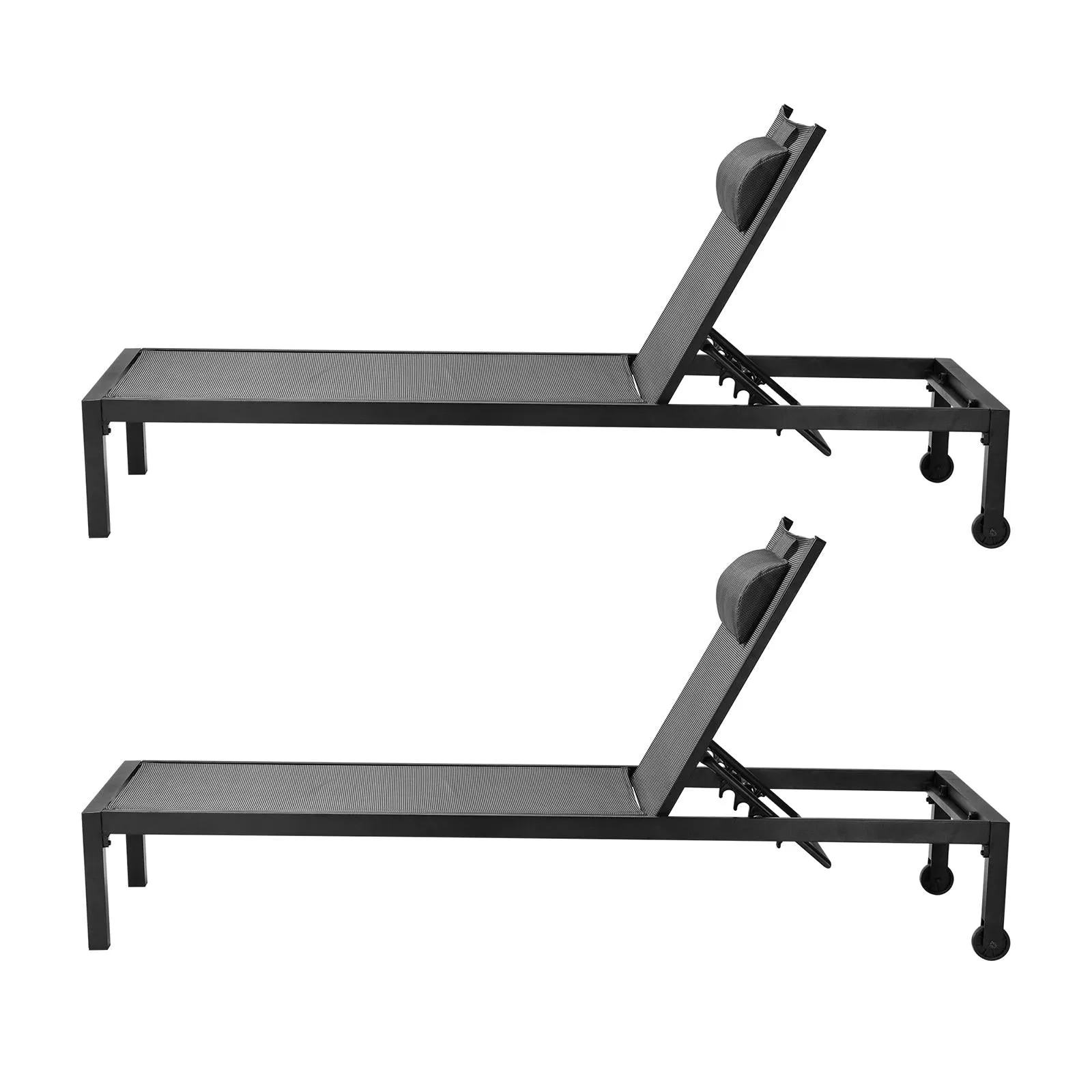 Livsip 2X Outdoor Sun Lounger Aluminium Day Bed Garden Patio Furniture Setting