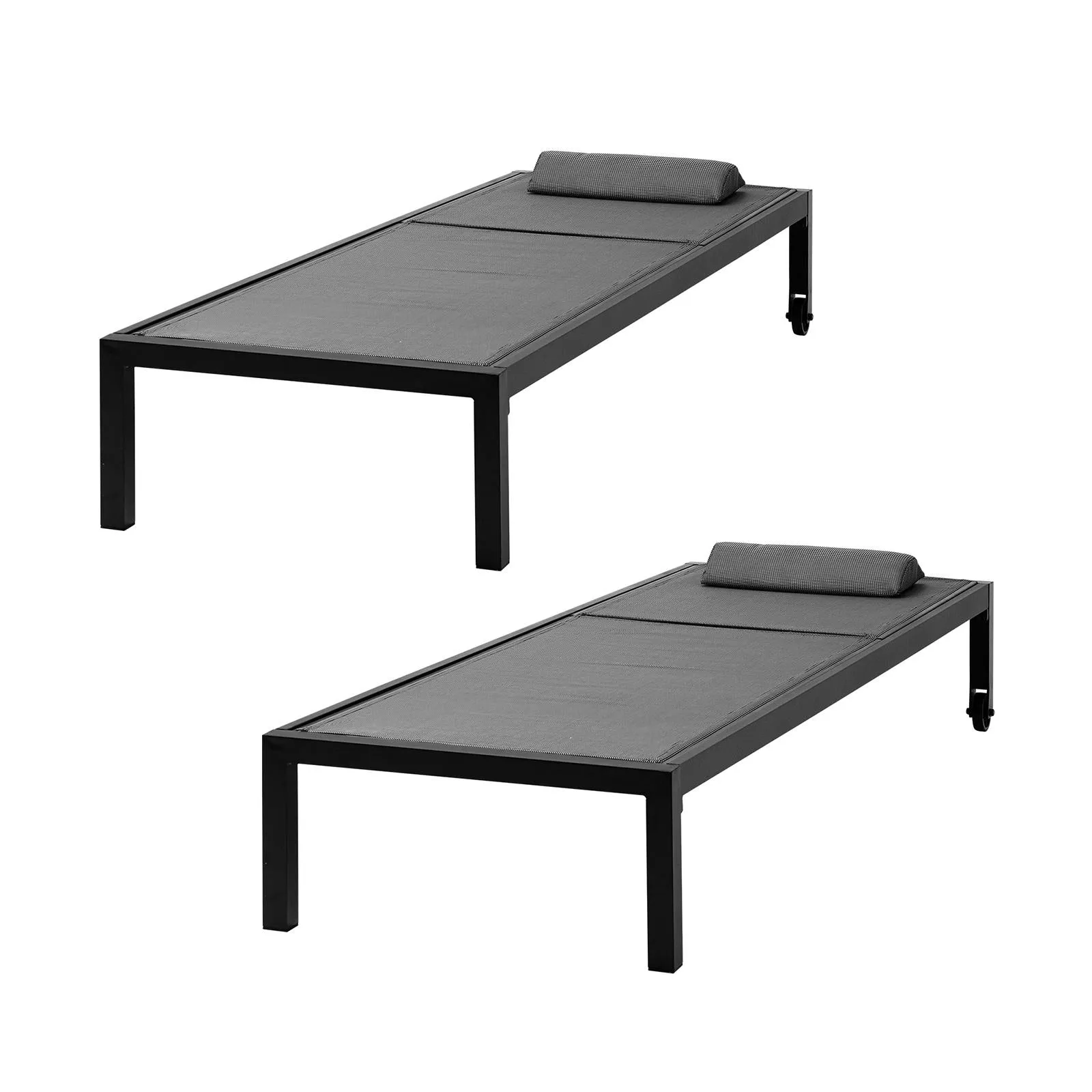 Livsip 2X Outdoor Sun Lounger Aluminium Day Bed Garden Patio Furniture Setting