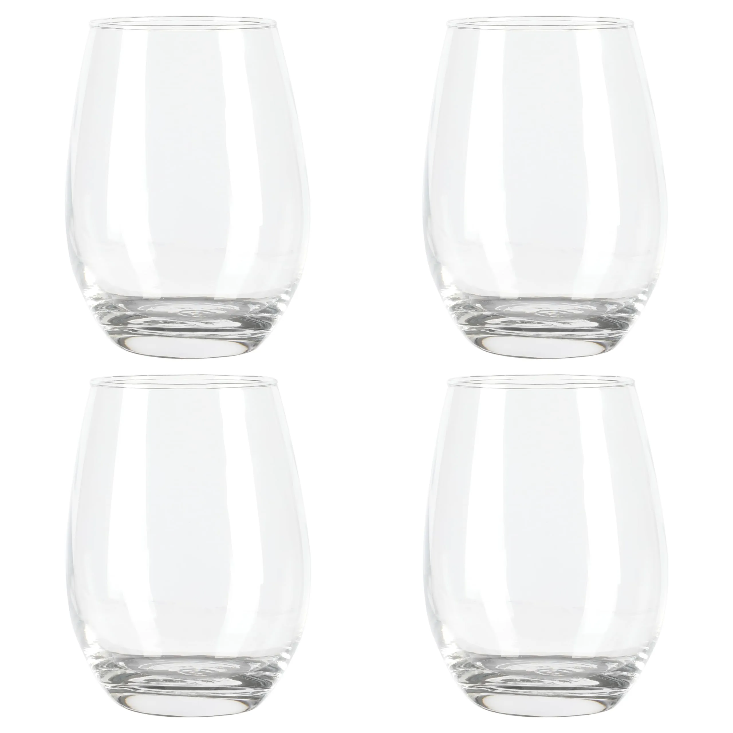 Martha Stewart Farrow 18 OZ Large Stemless Multipurpose Wine Glasses Set For Red or White Wine, Set of 4