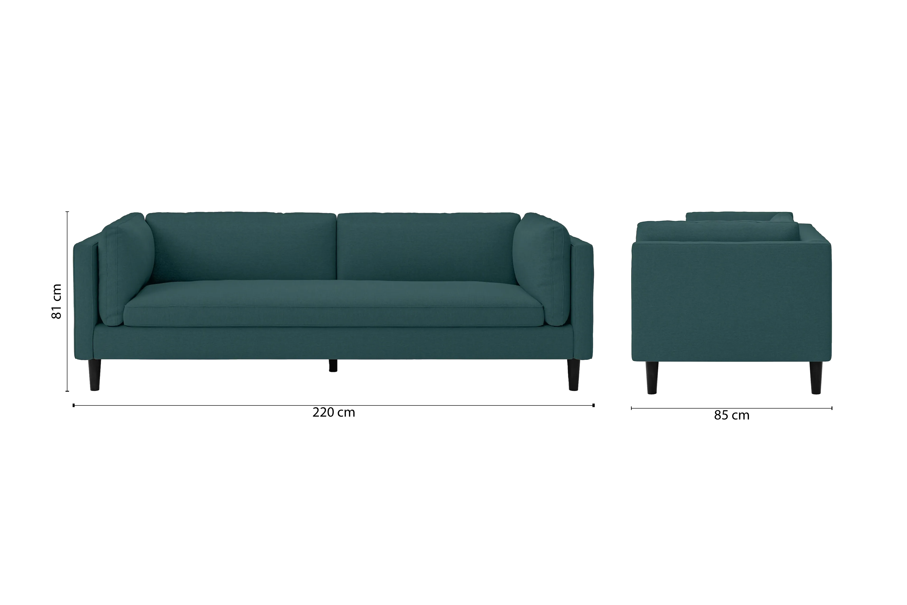 Matera 4 Seater Sofa Teal Linen Fabric
