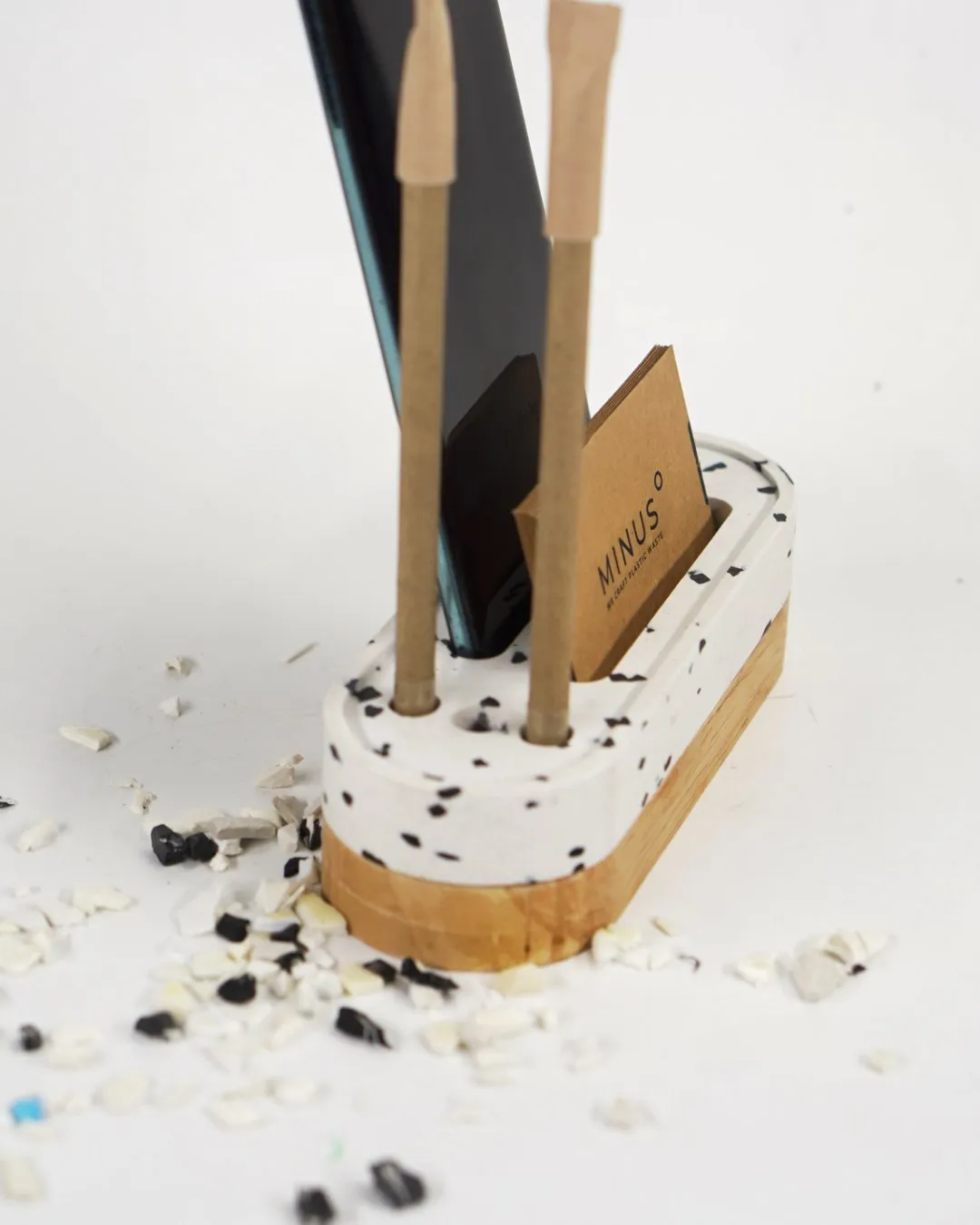 Mini Eco-Desk Organizer- White Pixel