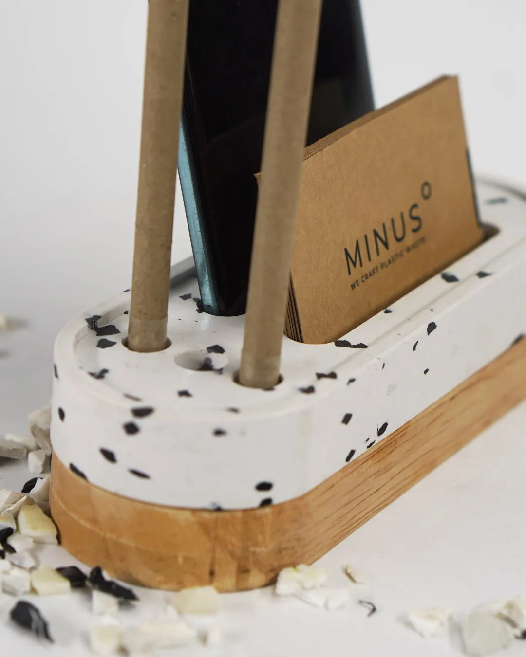 Mini Eco-Desk Organizer- White Pixel