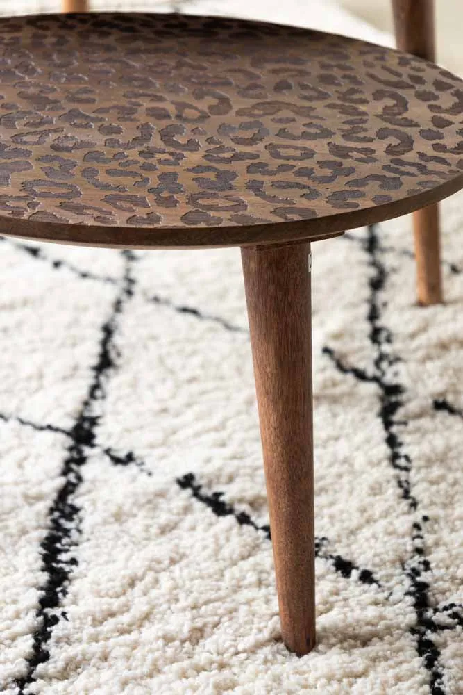 Natural Leopard Love Nest Of Coffee Tables