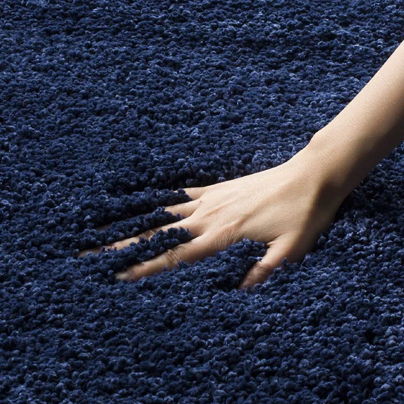 Navy Thick Shaggy Rug - California