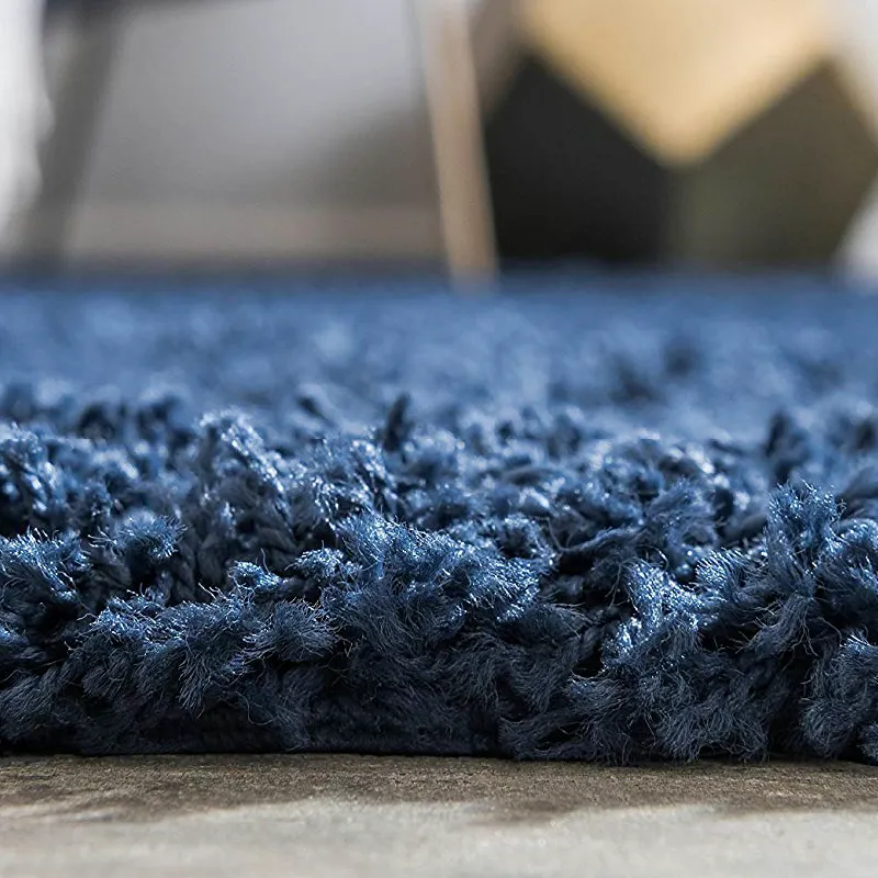 Navy Thick Shaggy Rug - California