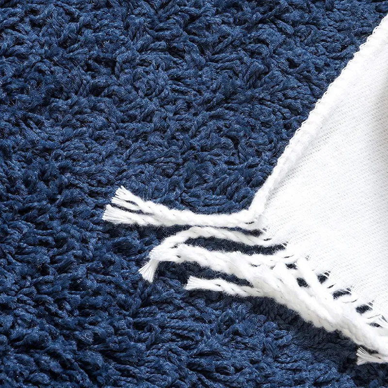 Navy Thick Shaggy Rug - California