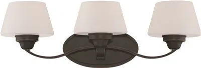 Nuvo Ludlow 3-Light Vanity Fixture Russet Bronze 26 X 8-1/2 Inch  Uses (3) 100-Watt Incandescent Medium Base Lamps