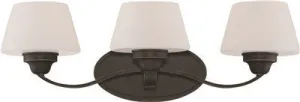 Nuvo Ludlow 3-Light Vanity Fixture Russet Bronze 26 X 8-1/2 Inch  Uses (3) 100-Watt Incandescent Medium Base Lamps