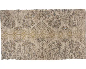 Patina Vie Cotton Jute Floral Printed Area Rug