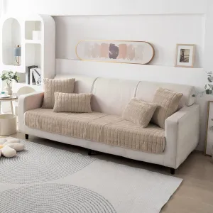Premium Plush Anti Slip Sofa Mat for 1/2/3 Seater, Beige