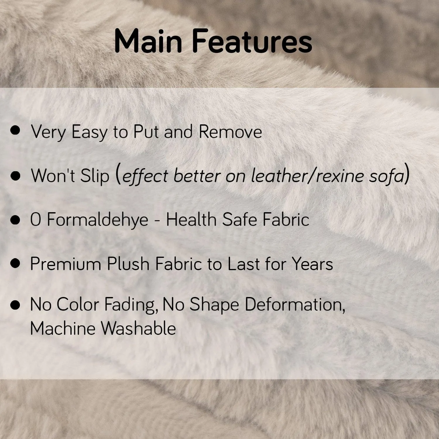 Premium Plush Anti Slip Sofa Mat for 1/2/3 Seater, Beige