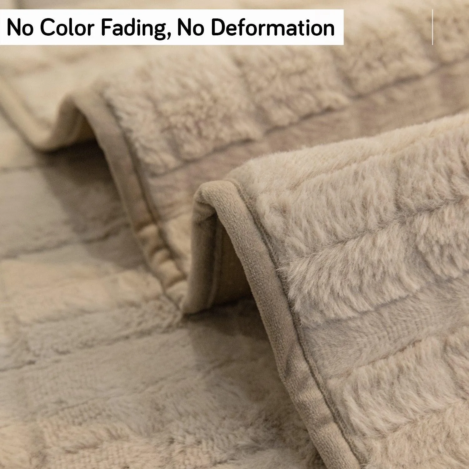 Premium Plush Anti Slip Sofa Mat for 1/2/3 Seater, Beige