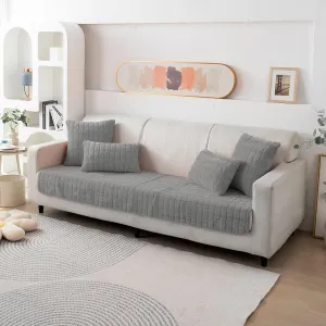 Premium Plush Anti Slip Sofa Mat for 1/2/3 Seater, Light Grey
