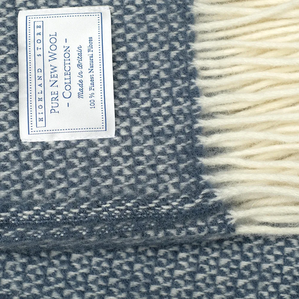 Premium Navy Pure New Wool Blanket - Luxurious Softness and Warmth for Cozy Comfort