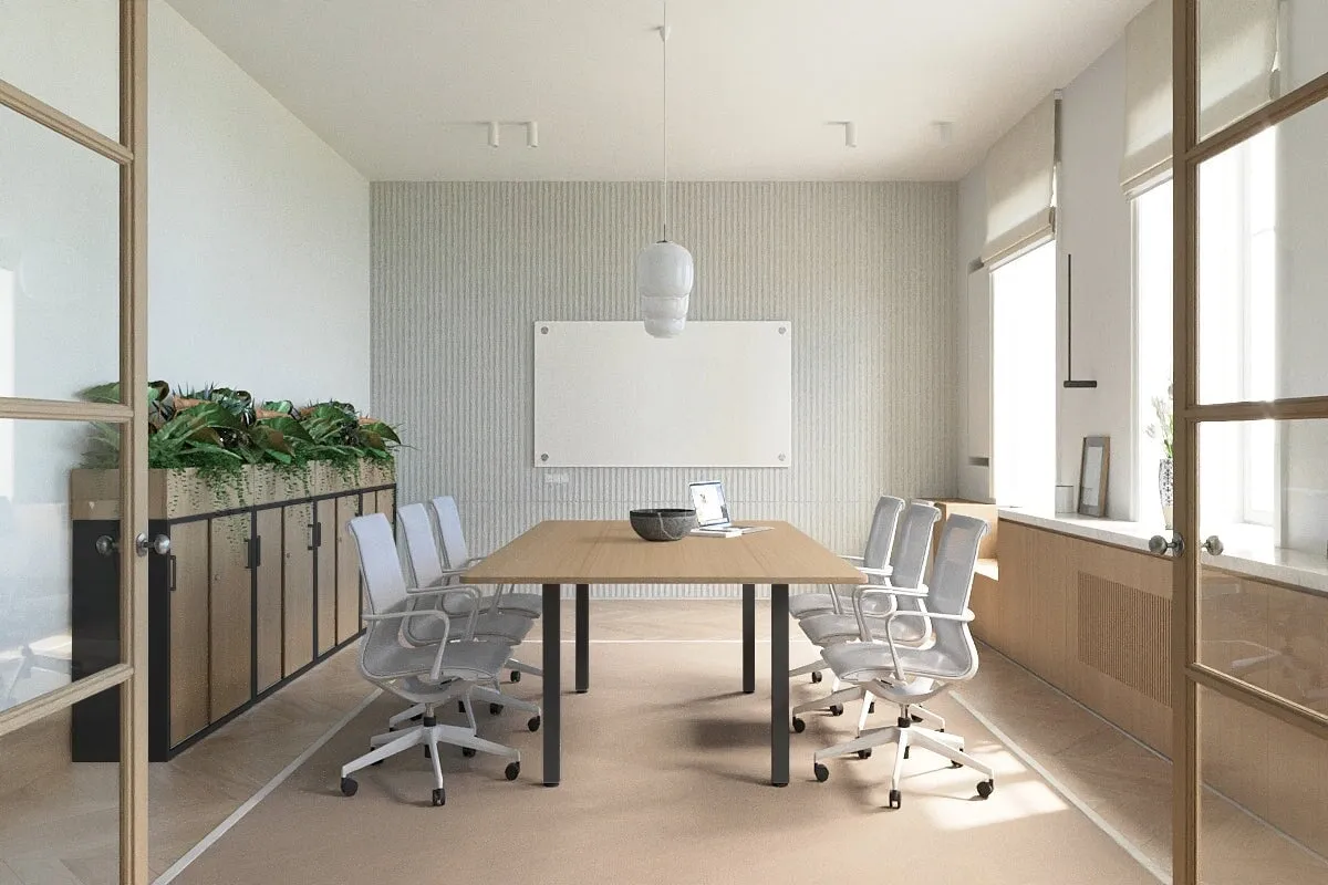 Quadro Square Legs Modern Boardroom Table - Rounded Corners [1800L x 1100W with Rounded Corners]