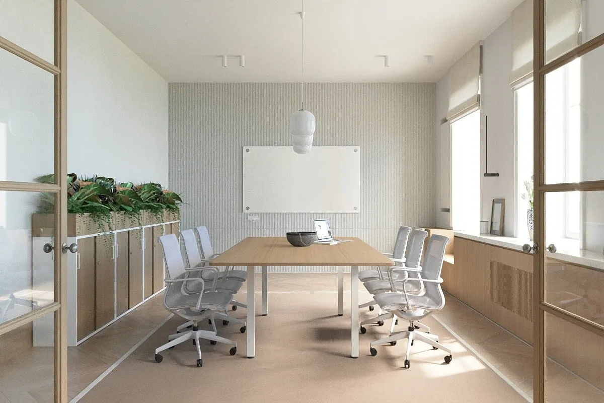 Quadro Square Legs Modern Boardroom Table - Rounded Corners [1800L x 1100W with Rounded Corners]
