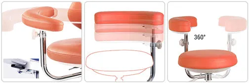 Saddle Style Dental Assistant Stool with Swing Arm