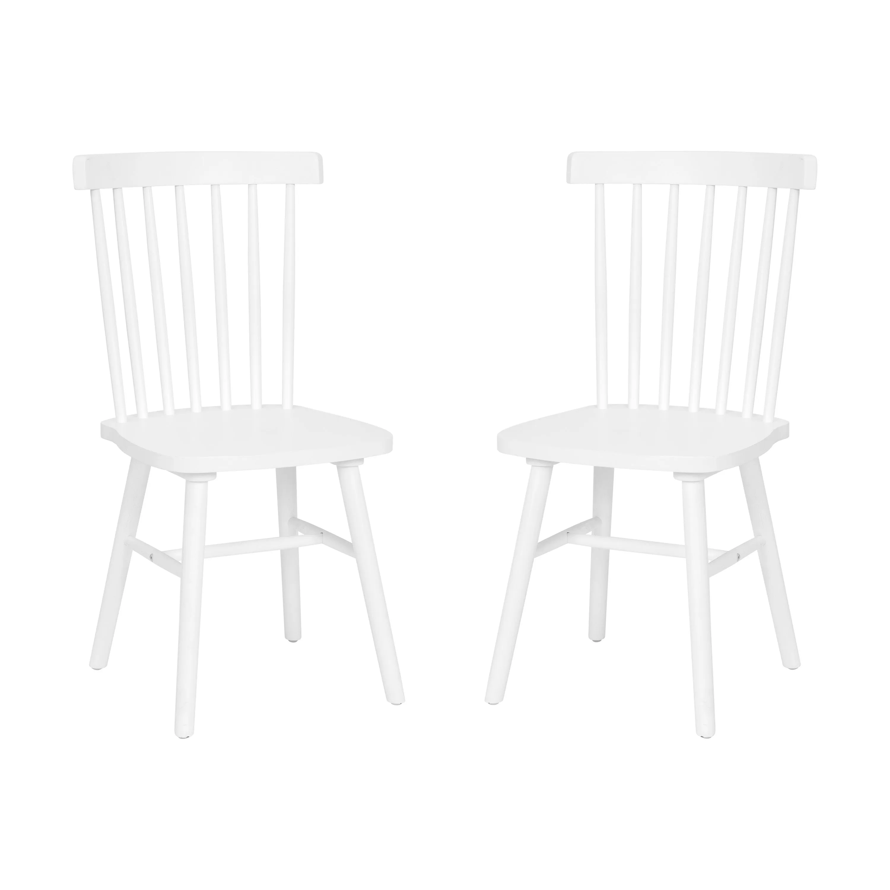 Set of 2 Commercial Grade Solid Wood Spindle Back Dining Chairs