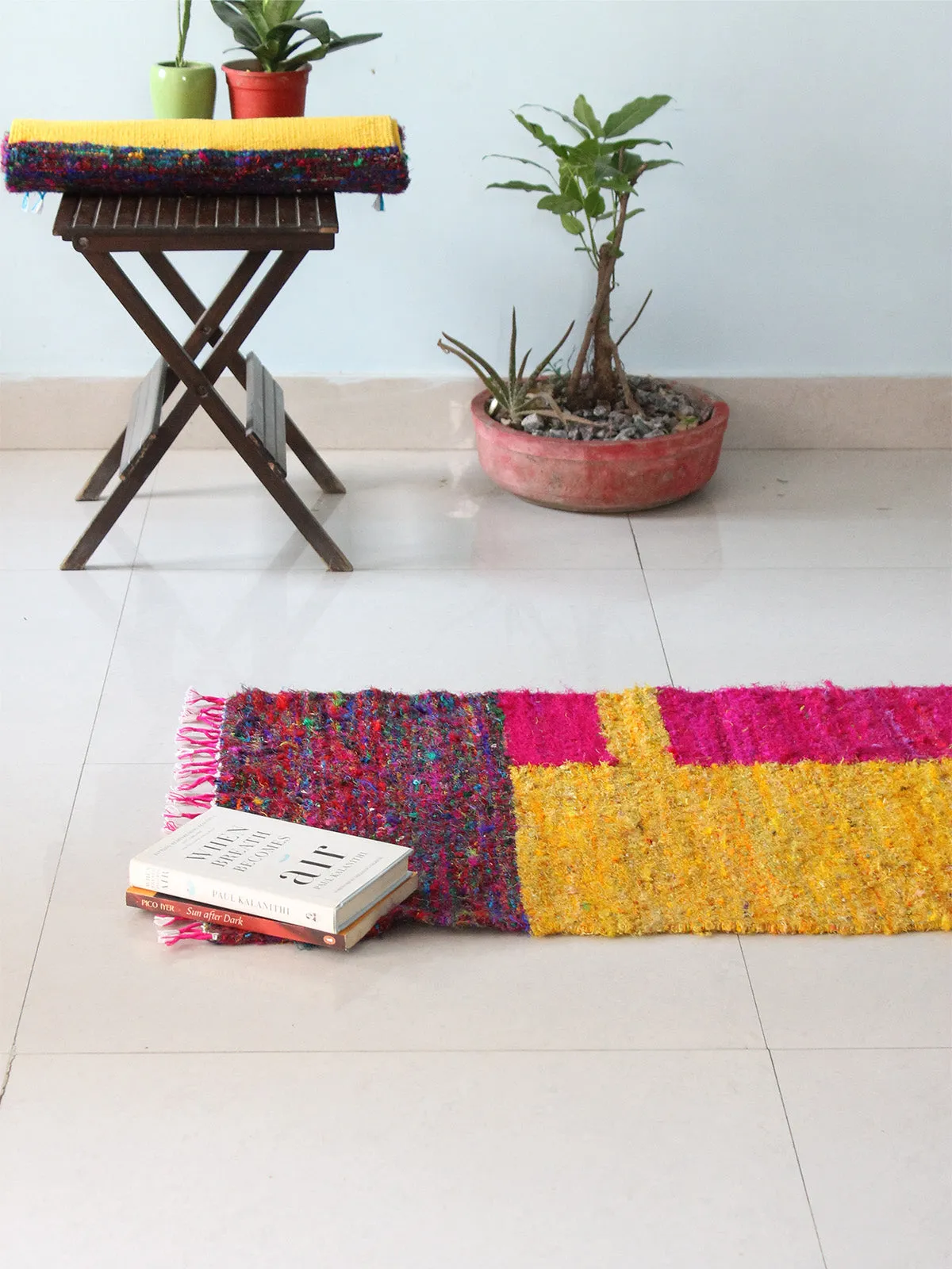Spriing Field Dhurrie Runner Yellow